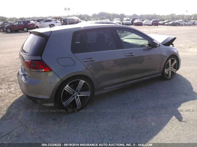 WVWLF7AU8FW239159 - 2015 VOLKSWAGEN GOLF R GRAY photo 4