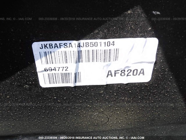 JKBAFSA14JB501104 - 2018 KAWASAKI KAF820 A BLACK photo 10