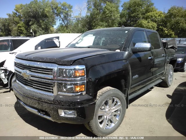 3GCUKTEJ9EG328289 - 2014 CHEVROLET SILVERADO K1500 HIGH COUNTRY BLACK photo 2