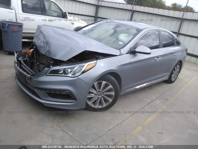 5NPE34AF4HH470702 - 2017 HYUNDAI SONATA SPORT/LIMITED SILVER photo 2