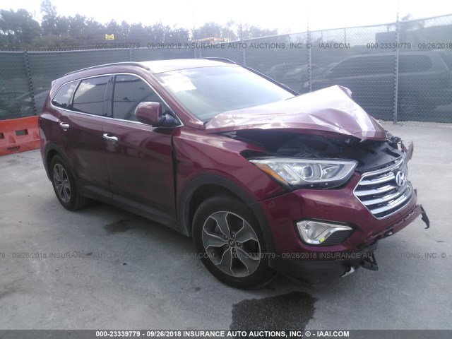 KM8SM4HF6GU152201 - 2016 HYUNDAI SANTA FE SE RED photo 1