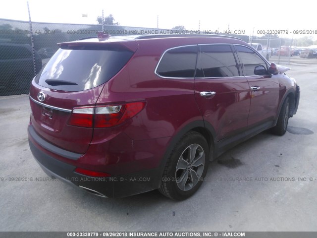 KM8SM4HF6GU152201 - 2016 HYUNDAI SANTA FE SE RED photo 4