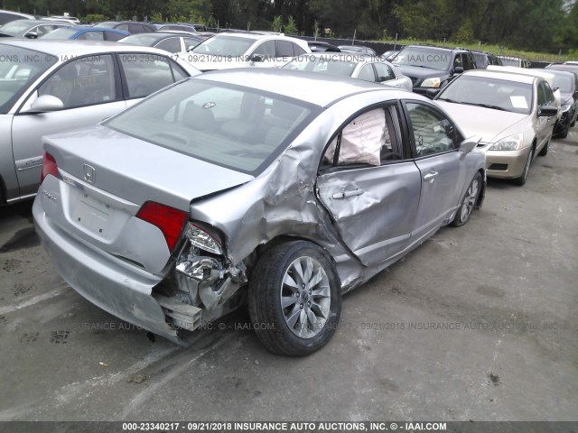 19XFA1F94AE007030 - 2010 HONDA CIVIC EXL SILVER photo 4