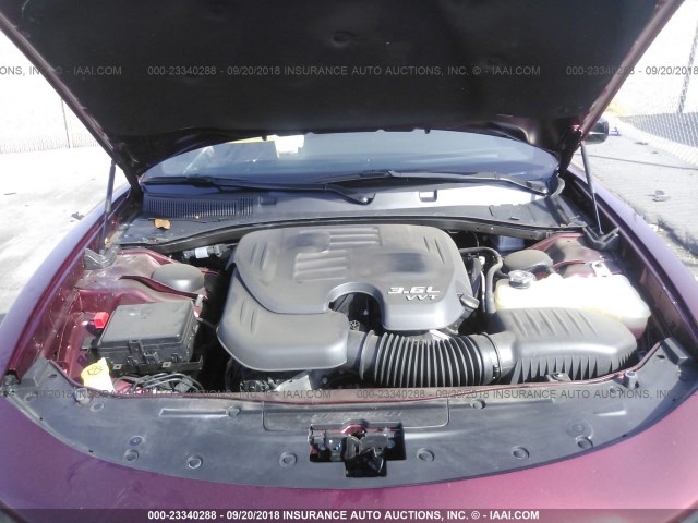 2C3CDXBG6HH609528 - 2017 DODGE CHARGER SE RED photo 10