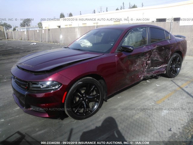 2C3CDXBG6HH609528 - 2017 DODGE CHARGER SE RED photo 2