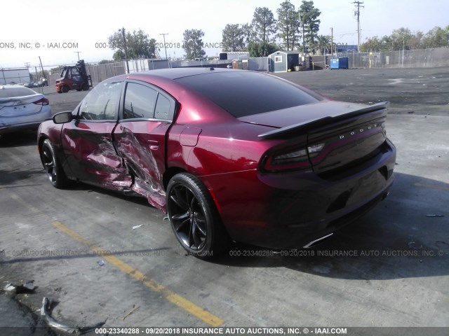 2C3CDXBG6HH609528 - 2017 DODGE CHARGER SE RED photo 3