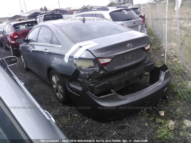 5NPEC4AC2BH092845 - 2011 HYUNDAI SONATA SE/LIMITED GRAY photo 3