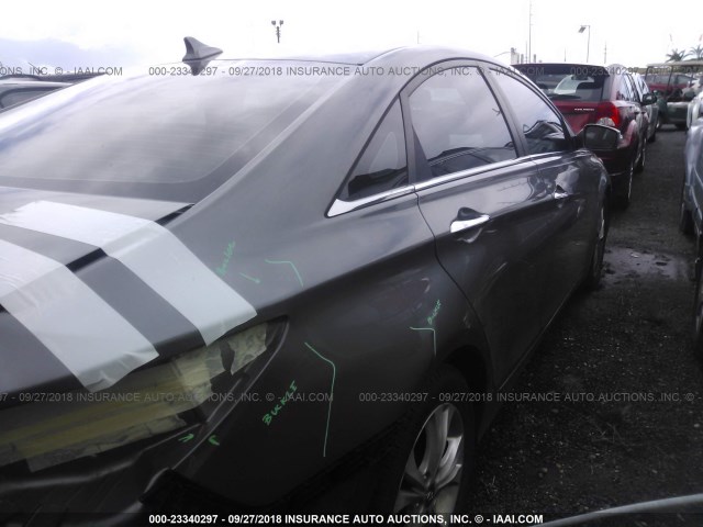 5NPEC4AC2BH092845 - 2011 HYUNDAI SONATA SE/LIMITED GRAY photo 4