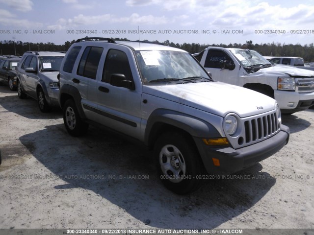 1J4GL48K57W603837 - 2007 JEEP LIBERTY SPORT SILVER photo 1