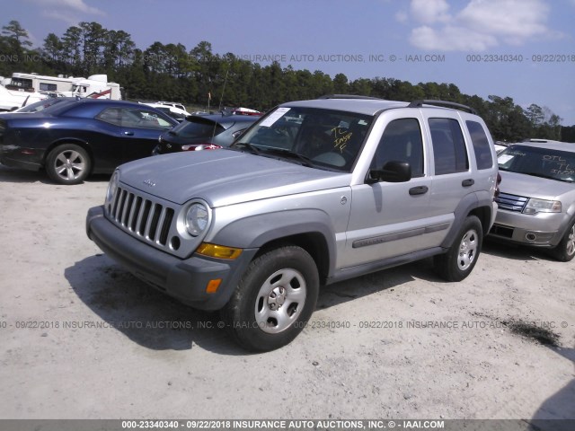 1J4GL48K57W603837 - 2007 JEEP LIBERTY SPORT SILVER photo 2