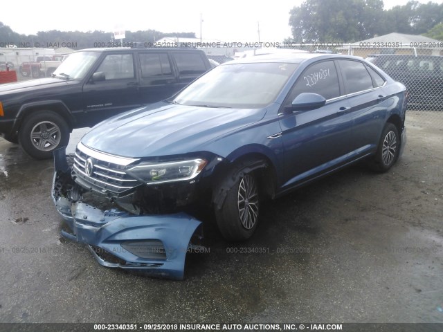 3VWE57BU7KM005354 - 2019 VOLKSWAGEN JETTA SEL BLUE photo 2