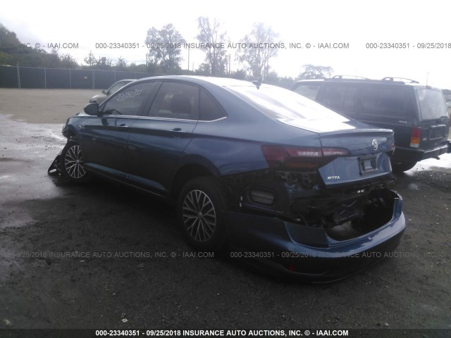 3VWE57BU7KM005354 - 2019 VOLKSWAGEN JETTA SEL BLUE photo 3