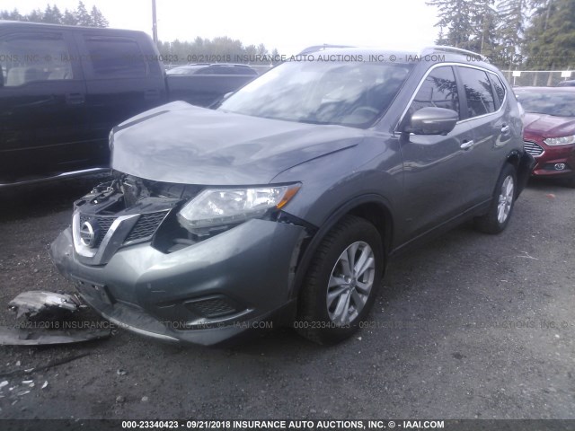 5N1AT2MK1FC788244 - 2015 NISSAN ROGUE S/SL/SV GRAY photo 2