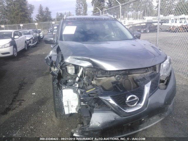 5N1AT2MK1FC788244 - 2015 NISSAN ROGUE S/SL/SV GRAY photo 6