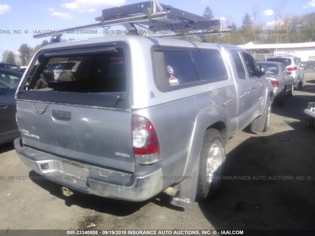 5TFUX4EN1EX029885 - 2014 TOYOTA TACOMA ACCESS CAB ვერცხლისფერი ფოტო 4