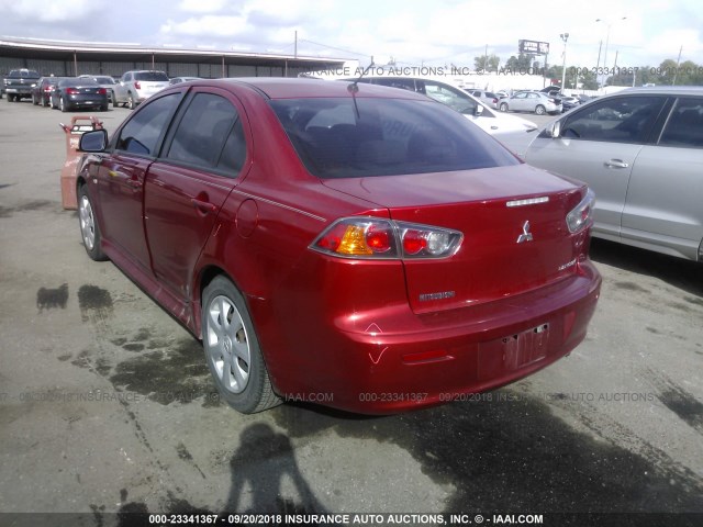 JA32U2FU1EU021487 - 2014 MITSUBISHI LANCER ES/ES SPORT RED photo 3