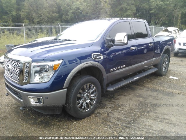 1N6BA1F46GN514290 - 2016 NISSAN TITAN XD SL/PRO-4X/PLAT RESERVE BLUE photo 2