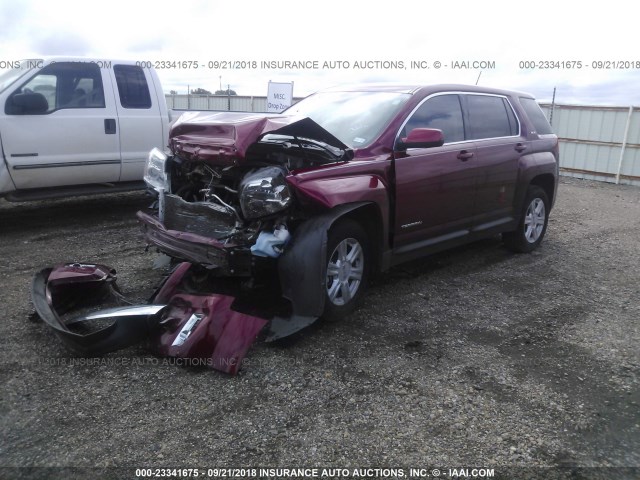 2GKALMEK9E6283255 - 2014 GMC TERRAIN SLE MAROON photo 2