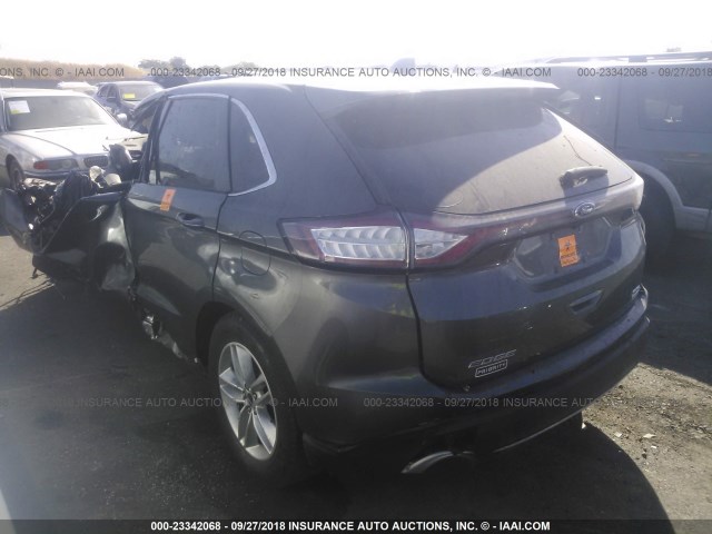 2FMPK3J98GBB71087 - 2016 FORD EDGE SEL GRAY photo 3