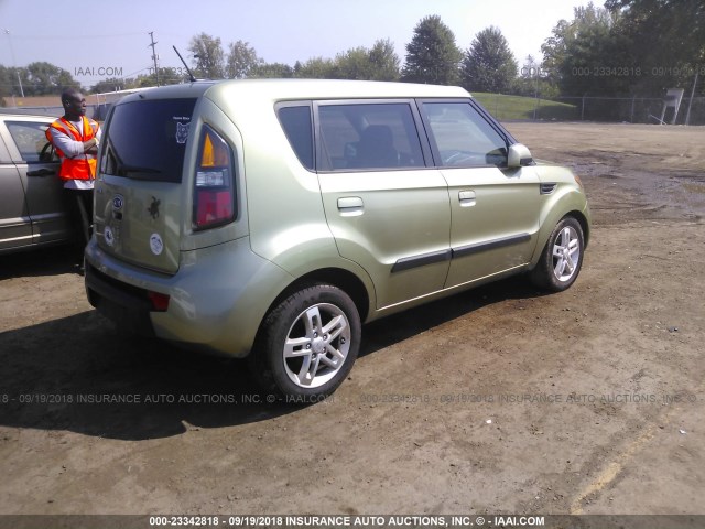 KNDJT2A25A7032023 - 2010 KIA SOUL +/!/SPORT GREEN photo 4