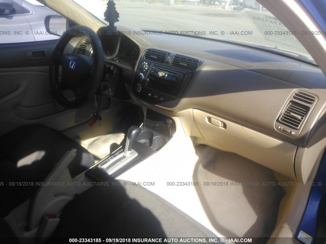 1HGEM22345L002306 - 2005 HONDA CIVIC DX VP Mavi foto 5