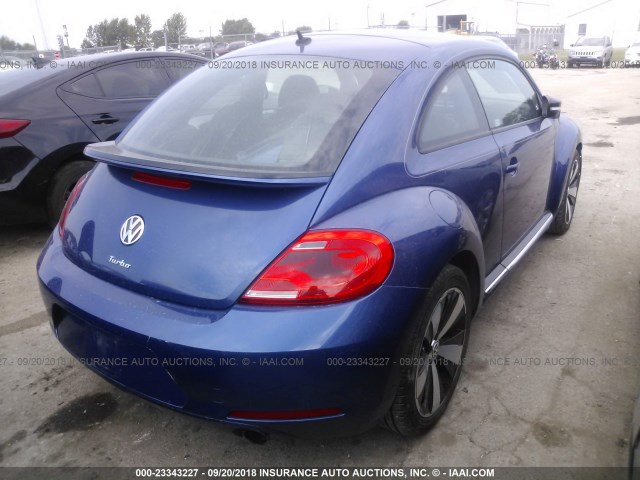 3VWVA7AT0CM630135 - 2012 VOLKSWAGEN BEETLE TURBO BLUE photo 4