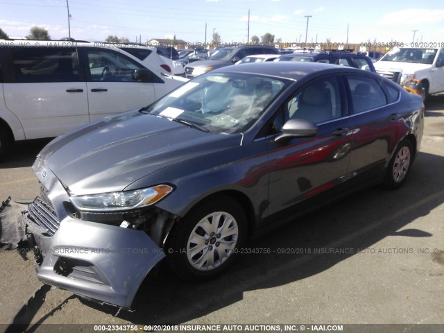 3FA6P0G74DR312004 - 2013 FORD FUSION S SILVER photo 2