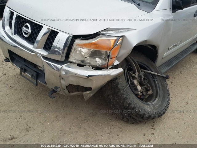 1N6AA0CC8AN324256 - 2010 NISSAN TITAN XE/SE/LE/PRO-4X SILVER photo 6