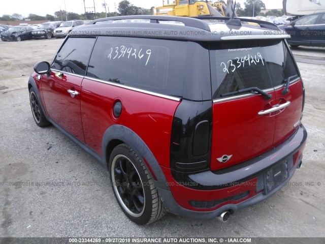 WMWMM3C52ATP75556 - 2010 MINI COOPER S CLUBMAN RED photo 3