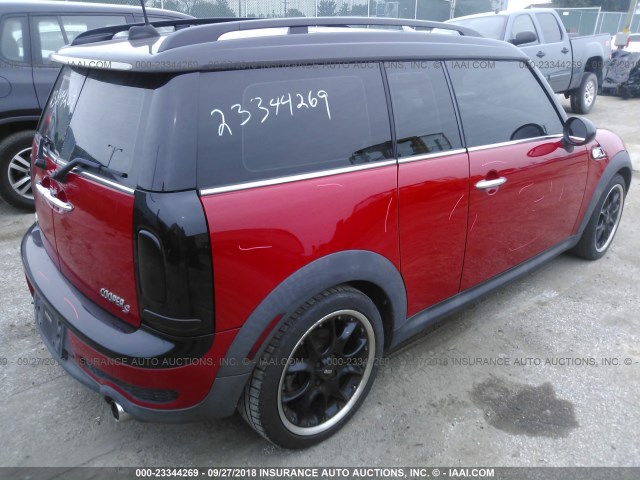 WMWMM3C52ATP75556 - 2010 MINI COOPER S CLUBMAN RED photo 4