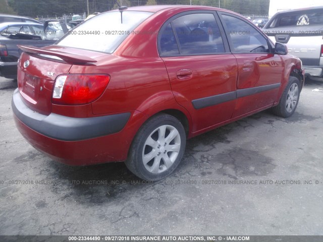 KNADE223896519245 - 2009 KIA RIO LX/SX RED photo 4