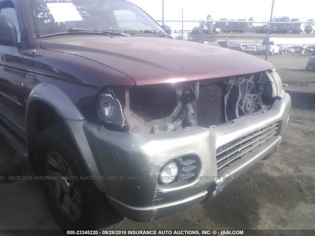 JA4LS31H1YP811493 - 2000 MITSUBISHI MONTERO SPORT LS/SPORT XLS BURGUNDY photo 6