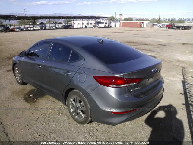 5NPD84LF4JH278857 - 2018 HYUNDAI ELANTRA SEL/VALUE/LIMITED GRAY photo 3