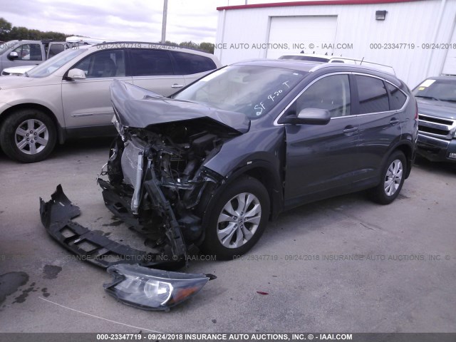 2HKRM4H70DH692936 - 2013 HONDA CR-V EXL GRAY photo 2