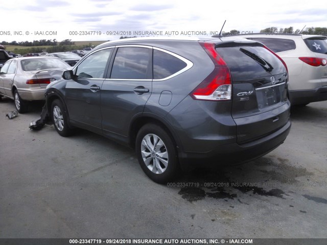 2HKRM4H70DH692936 - 2013 HONDA CR-V EXL GRAY photo 3