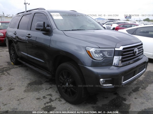 5TDZY5G19JS071143 - 2018 TOYOTA SEQUOIA SR5/TRD SPORT GRAY photo 1