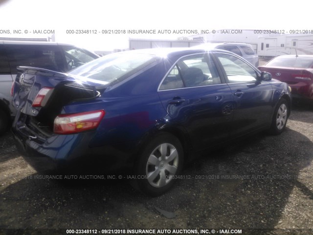 4T4BE46K38R033784 - 2008 TOYOTA CAMRY CE/LE/XLE/SE BLUE photo 4