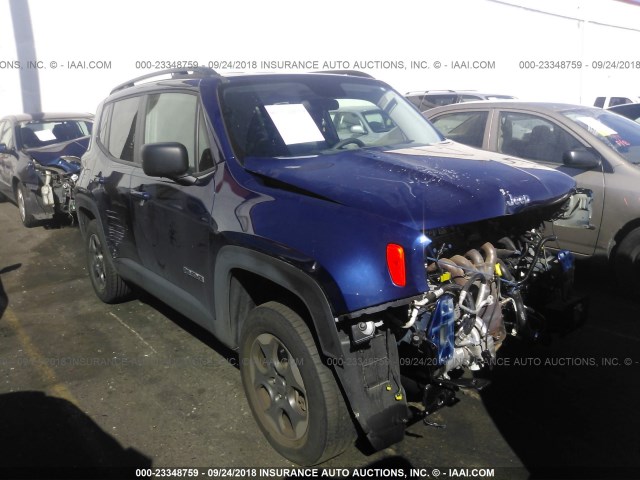 ZACCJBAT4GPE10125 - 2016 JEEP RENEGADE SPORT BLUE photo 1