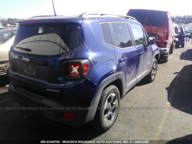 ZACCJBAT4GPE10125 - 2016 JEEP RENEGADE SPORT BLUE photo 4