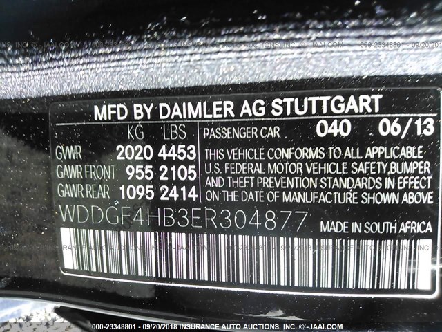 WDDGF4HB3ER304877 - 2014 MERCEDES-BENZ C 250 BLACK photo 9