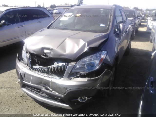 KL4CJBSB1EB683515 - 2014 BUICK ENCORE CONVENIENCE BROWN photo 2