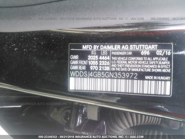 WDDSJ4GB5GN353972 - 2016 MERCEDES-BENZ CLA 250 4MATIC BLACK photo 9