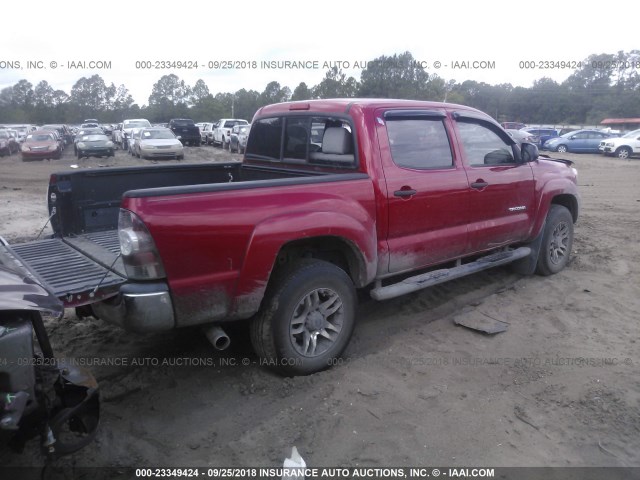 5TFJU4GN9DX037059 - 2013 TOYOTA TACOMA DOUBLE CAB PRERUNNER RED photo 4