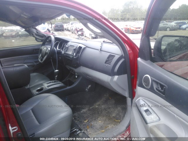 5TFJU4GN9DX037059 - 2013 TOYOTA TACOMA DOUBLE CAB PRERUNNER RED photo 5