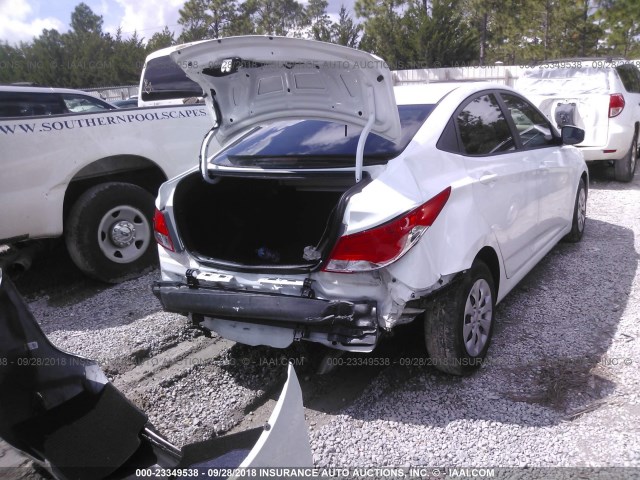 KMHCT4AE6GU133639 - 2016 HYUNDAI ACCENT SE WHITE photo 4