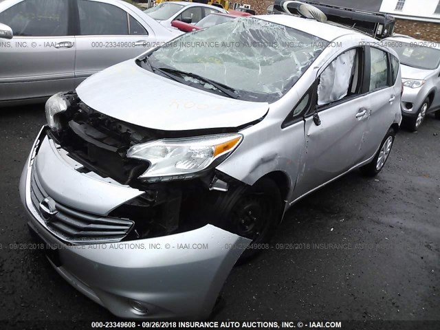 3N1CE2CP8EL380253 - 2014 NISSAN VERSA NOTE S/S PLUS/SV/SL SILVER photo 2