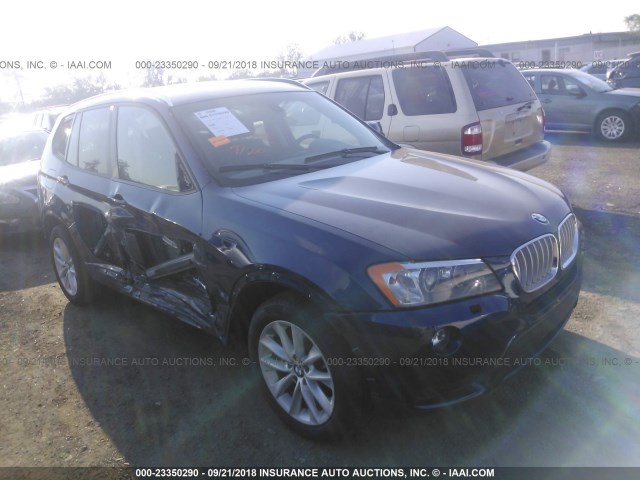 5UXWX9C56E0D30090 - 2014 BMW X3 XDRIVE28I BLUE photo 1