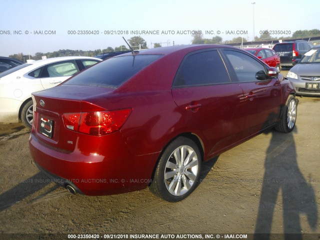 KNAFW4A36A5049441 - 2010 KIA FORTE SX RED photo 4