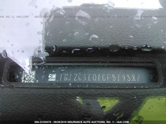 1G1ZC5E01CF319387 - 2012 CHEVROLET MALIBU 1LT WHITE photo 9