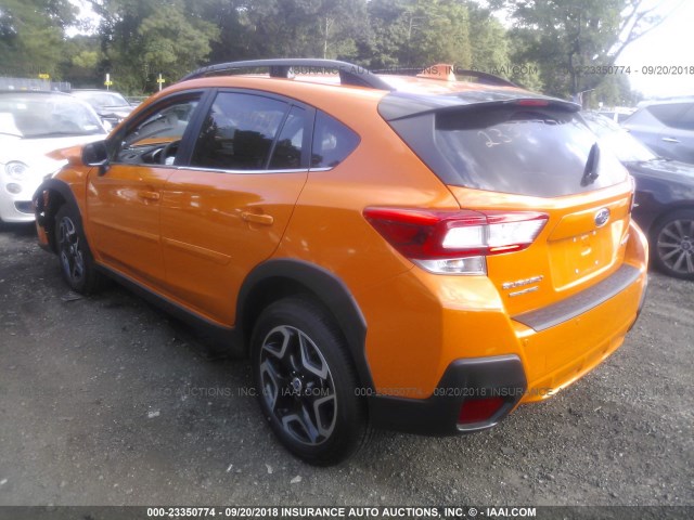 JF2GTAMC7J8299197 - 2018 SUBARU CROSSTREK LIMITED ORANGE photo 3